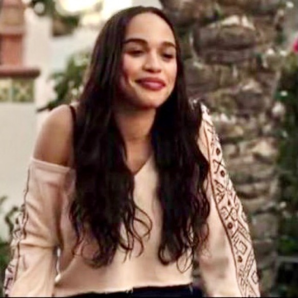 FREE PEOPLE Senorita Embroidered Puff Sleeve V-Neck Sweatshirt - Picture 3 of 11